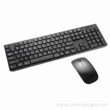 2.4GHz Wireless Super Slim Standard Keyboard and Mouse Combo, 10m Working Distance